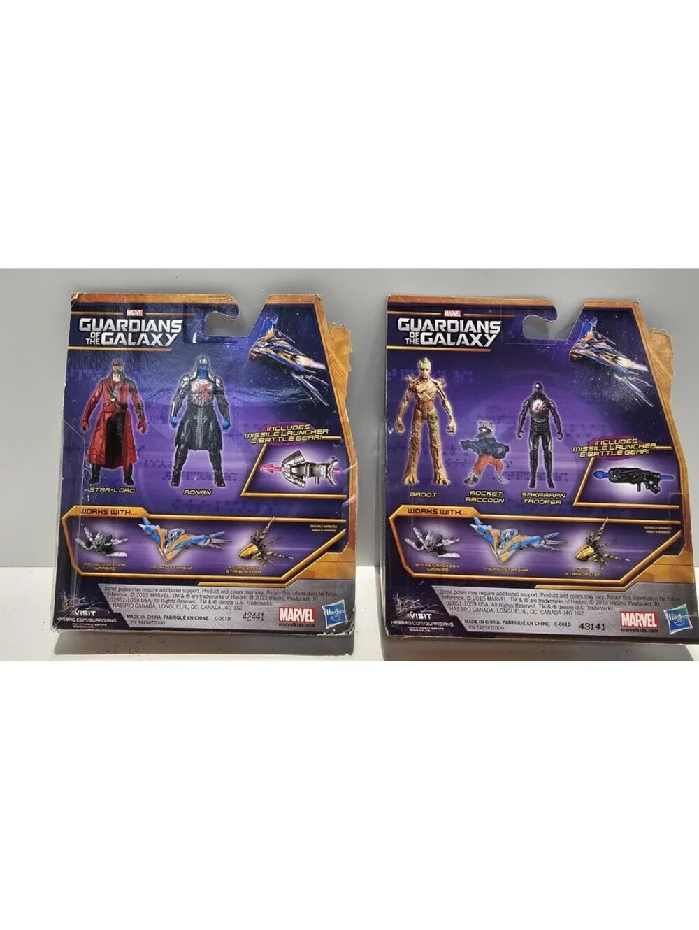 Marvel Guardians of the Galaxy Figure Lot of 2 Groot Rocket Star-Lord Ronan Hasb